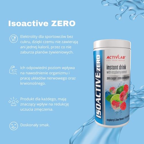 Isoactive ZERO Elektrolity BEZ CUKRU MALINA-LIMONKA na Arena.pl