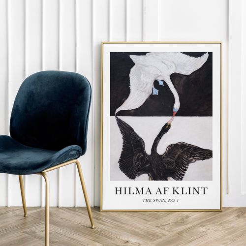 Plakat hilma af klint łabędź czarny biały 61x91 cm na Arena.pl