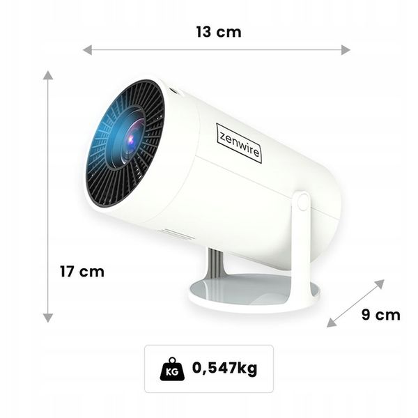 PRZENOŚNY MINI PROJEKTOR ANDROID WiFi RZUTNIK 360 FULL HD 4K Bluetooth zdjęcie 6