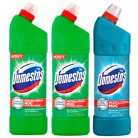 2X Domestos Zestaw Płyn do WC Toalety Pine Fresh 2L + Atlantic Fresh 1L