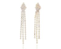 Kolczyki z cyrkoniami romby długość 5,5 cm