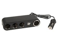 Rozgałęźnik Zapalniczki samochodowej 1xWTYK/4xGNIAZDO+USB CS-42 kabel