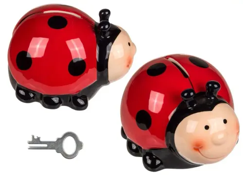 Czerwona Skarbonka Biedronka z Kluczykiem - Prezent dla Dzieci na Arena.pl