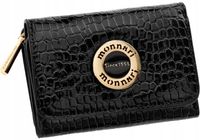 Mały Portfel Damski Monnari Lakierowany Portfelik Zgrabna Portmonetka Logo