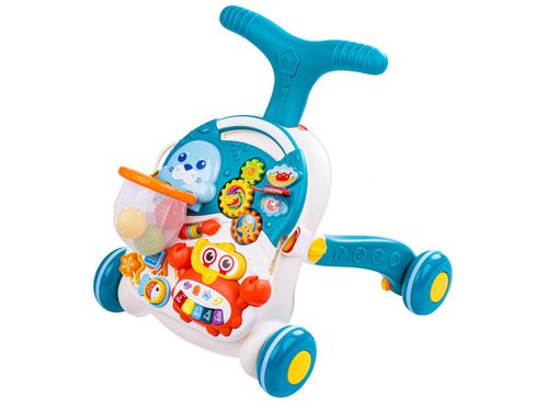 Chodzik, Pchacz, Stolik Edukacyjny 2w1 Koszykówka Niebieski na Arena.pl