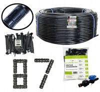 Linia kroplująca 16mm 100m z kompensacją 87 akcesoriów Super Wąż Mocna