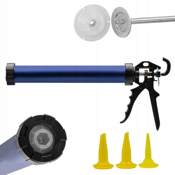 Pistolet wyciskacz do silikonu mas uszczelniacza klejów 600ml MOCNY zdjęcie 1