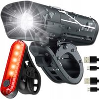 ZESTAW LAMPEK ROWEROWYCH DO ROWERU PRZÓD I TYŁ LAMPKI ROWEROWE USB KOMPLET