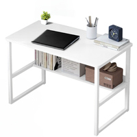 BIURKO KOMPUTEROWE STOLIK LOFT BIAŁE MŁODZIEŻOWE PÓŁKĄ NOWOCZESNE 100 CM