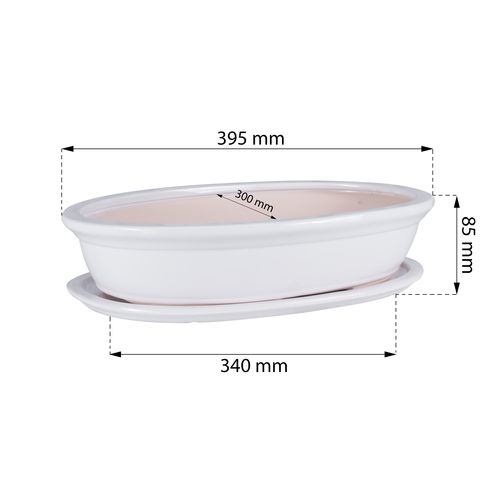 Doniczka ceramiczna bonsai Biały 40 cm na Arena.pl