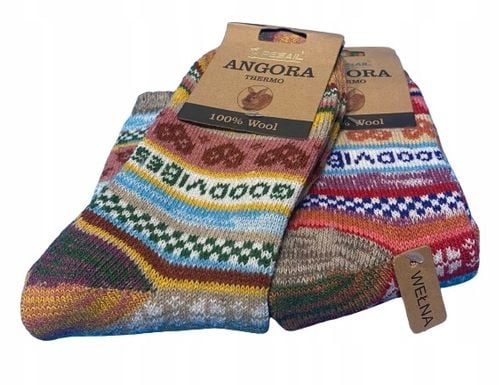 4x ZIMOWE CIEPŁE SKARPETY WEŁNIANE ANGORA PREZENT świąteczne POD CHOINKE na Arena.pl