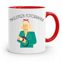 Kubek Czerwony Fotografa Najlepsza Fotografka Z Nadrukiem Ze Zdjęciem