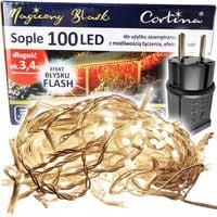 LAMPKI CHOINKOWE SOPLE 100 LED WEWNĘTRZNE ZEWNĘTRZNE ŚWIATEŁKA ŚWIĄTECZNE