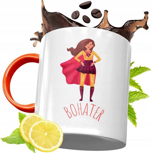 Kubek Pomarańczowy Dla Dzieci Na Dzień Dziecka Z Nadrukiem Ze Zdjęciem na Arena.pl