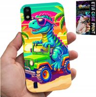 ETUI DO SAMSUNG A10 - DINOZAUR W CIĘŻARÓWCE WZORY DLA DZIECI