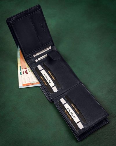 ROVICKY portfel skórzany męski poziomy zapinany RFID na prezent na Arena.pl