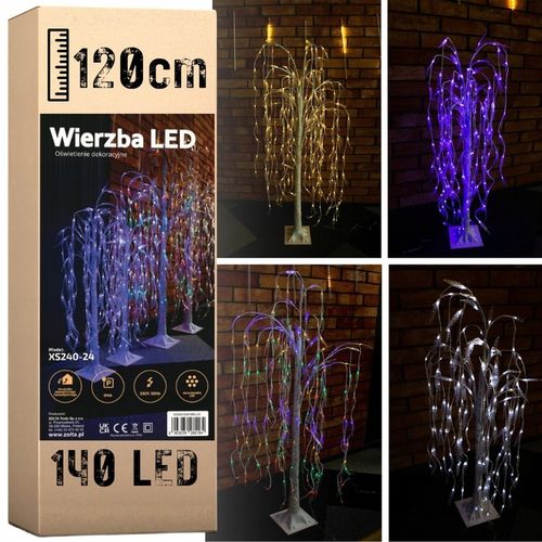 Wierzba świecąca 120 cm 140 LED drzewko barwa zimna dekoracja świąteczna na Arena.pl