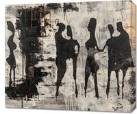 Obraz 70x60cm Szarzy Ludzie