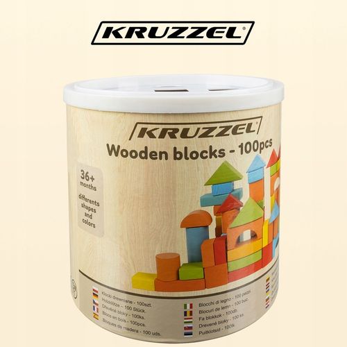 Klocki Drewniane Zestaw 100szt Układanka Miasto Edukacyjne Kolorowe Sorter na Arena.pl