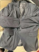 Męska Marynarka Szara Jednorzędowa Elegancka Codzienna Zapinana na Guziki…