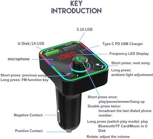 Transmiter samochodowy FM Bluetooth 2 ładowarki na Arena.pl