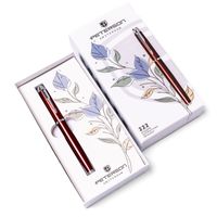 długopis metalowy w czerwono-srebrnym kolorze z czarnym wkładem - peterson