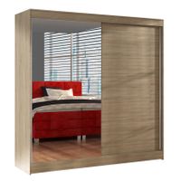 Szafa przesuwna Basti I z lustrem 200cm - garderoba- SONOMA