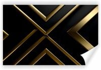 Fototapeta PREMIUM STRUKTURA ZMYWALANA abstrakcyjne czarne tło złote linie