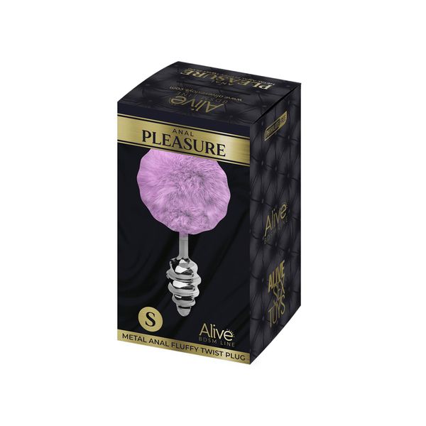 Metal Anal Fluffy Twist Plug S Pink zdjęcie 5