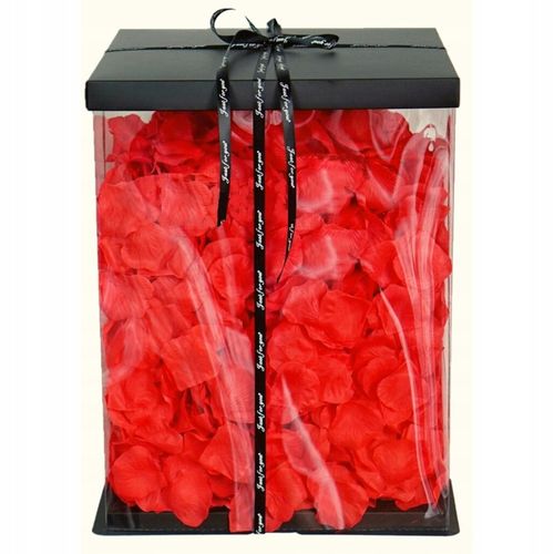 CZERWONY MIŚ Z BIAŁYM SERCEM 40cm + PŁATKI + BOX na Arena.pl