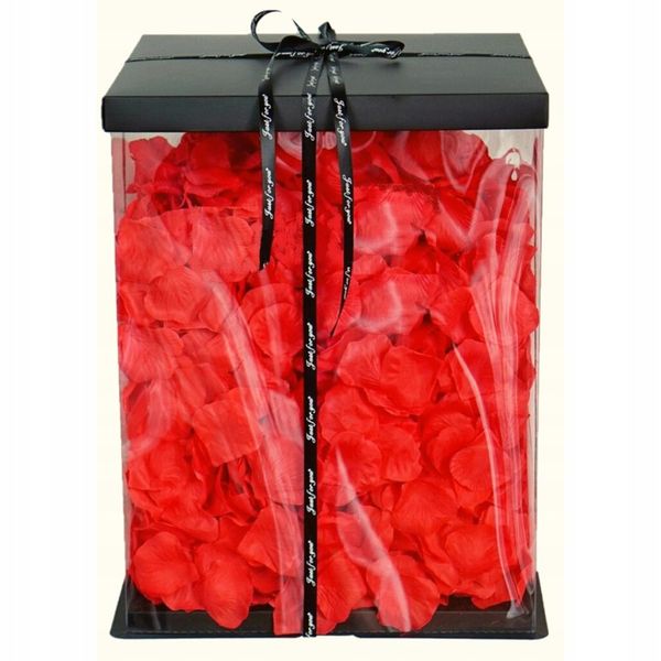 CZERWONY MIŚ Z BIAŁYM SERCEM 40cm + PŁATKI + BOX zdjęcie 10