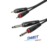 Kabel audio 2 x RCA / 2 x Jack 6.3mm mono 3m Roxtone SACC150L3