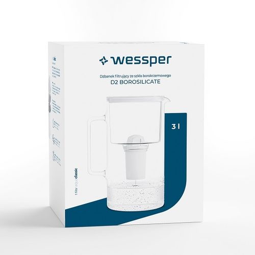 Dzbanek filtrujący szklany Wessper WES202-MT 3l Mięta 1x filtr aquaclassic na Arena.pl
