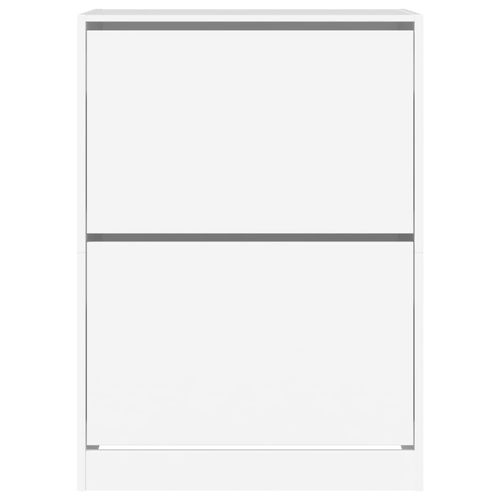 Szafka na buty z 2 uchylanymi szufladami, biała, 80x42x108 cm na Arena.pl