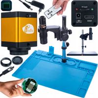 MIKROSKOP CYFROWY STABILNY KAMERA HDMI TF SILIKONOWA MATA ŻELAZNA PODSTAWA