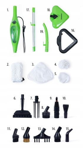 MOP PAROWY WIELOFUNKCYJNY 12 KOŃCÓWEK 4 NAKŁADKI AquaSteam 4,2 BAR na Arena.pl