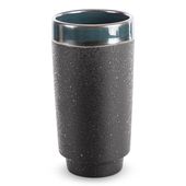 Wazon ceramiczny HANIA 13X13X25 czarny + zielony