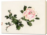 Obraz 90x70cm Pink Rose 2, Kōno Bairei Japoński Vintage do Salonu