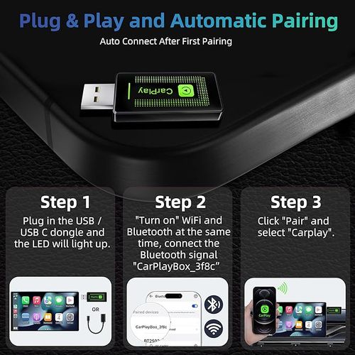 Lyssiefeel Wireless CarPlay Adapter Easy Plug & Play na Arena.pl