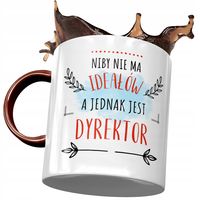 Kubek Bordowy Dla Dyrektora Nie Ma Ideałów Z Nadrukiem Ze Zdjęciem