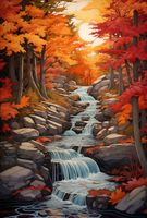 Plakat 67,5x100cm Jesienne Wodospady