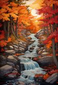 Plakat 67,5x100cm Jesienne Wodospady