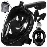 Maska do nurkowania dziecięca pełnotwarzowa, z rurką ARSA GO ZESTAW czarny