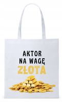 Torba Biała Eco Shopper Dla Aktora Aktorki Prezent Z Nadrukiem Ze Zdjęciem