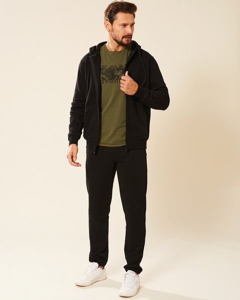 Bluza męska z kapturem czarna Ludwik Rozmiar - S zdjęcie 4