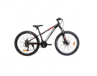 ROWER GÓRSKI MOUNTAIN MTB 24 CALI ALUMINIOWY CZARNO CZERWONY