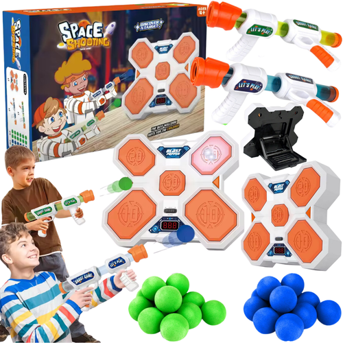 Gra Zręcznościowa Strzelanie Do Celu Tarcza Led Kulki +2 Pistolet Zabawkowy na Arena.pl