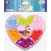 koraliki plastikowe 8mm kolorowe-pudełko serce 210 sztuk aliga