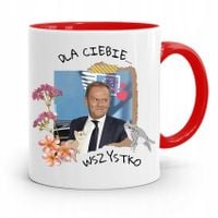 Kubek Czerwony Donald Tusk Po Platforma Prezent Z Nadrukiem Ze Zdjęciem