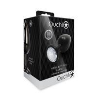 duży korek analny z okrągłym klejnotem ouch! 8 cm